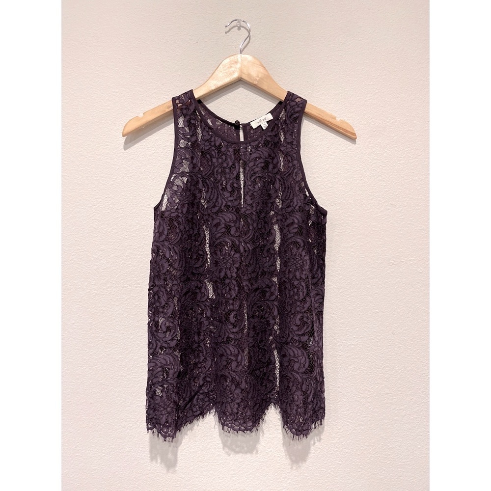 Wilfred| Dark Purple Lace sleeveless Top| XXS